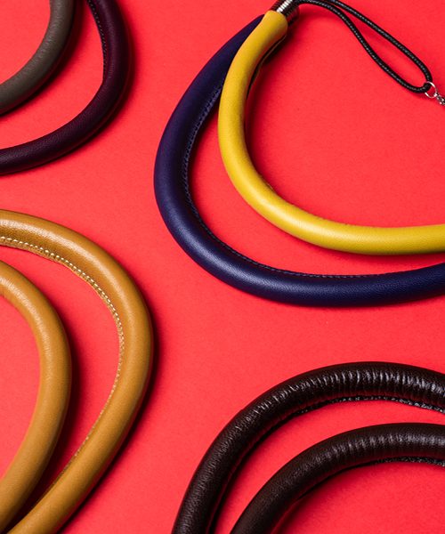 Collana in vera pelle, girocollo