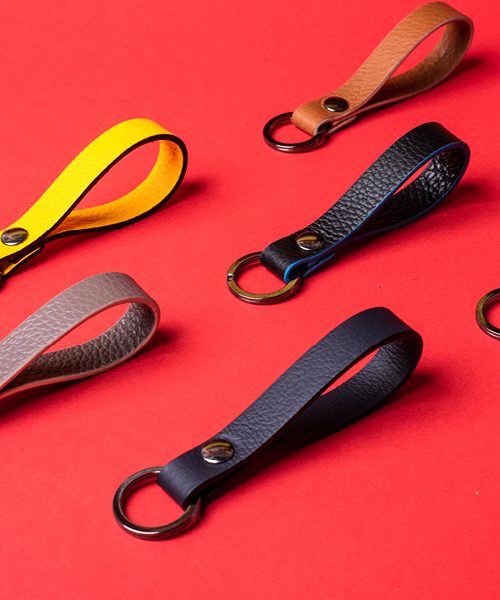 Portachiavi in vera pelle, in vari colori