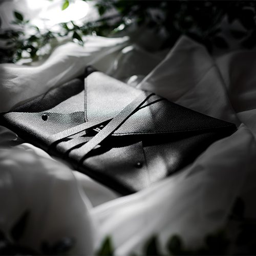 Pochette custodia per fotografie in pelle, colore nero