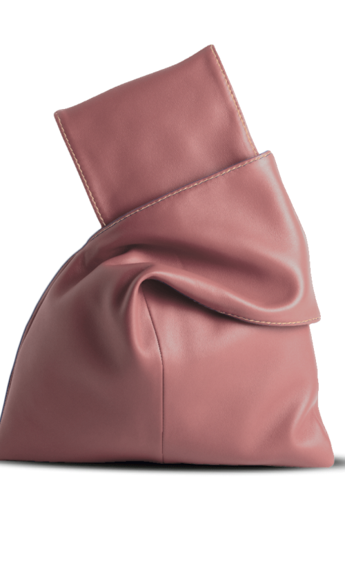 Pochette da polso modello kyo, in vera pelle colore glicine. Made in Italy