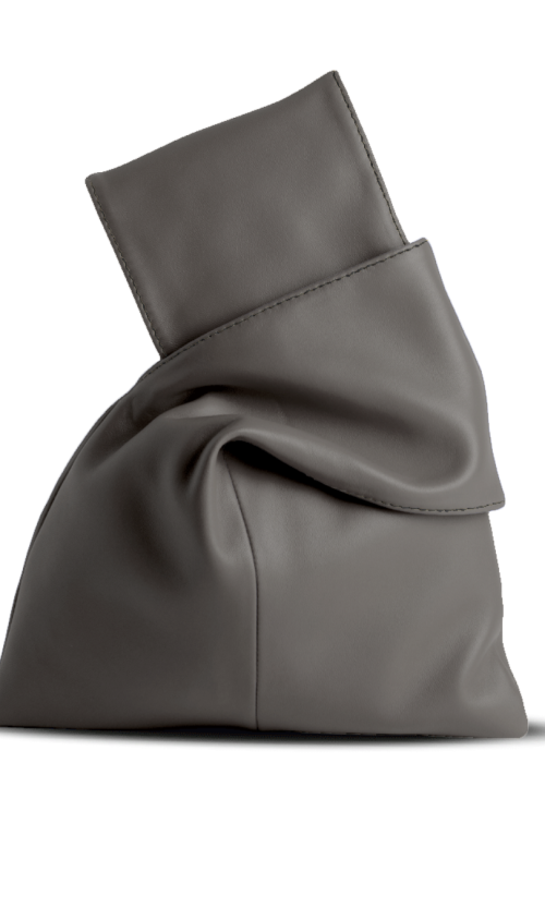 Pochette da polso modello kyo, in vera pelle colore grigio. Made in Italy