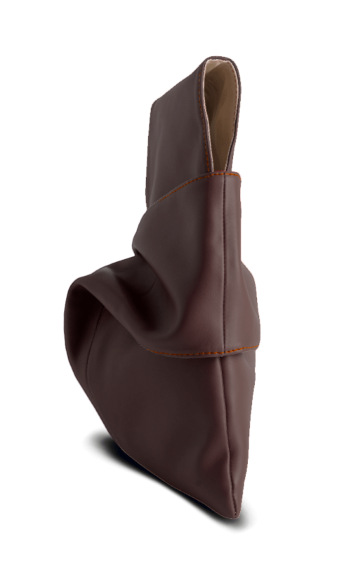 Pochette da polso modello kyo, in vera pelle colore marrone. Made in Italy