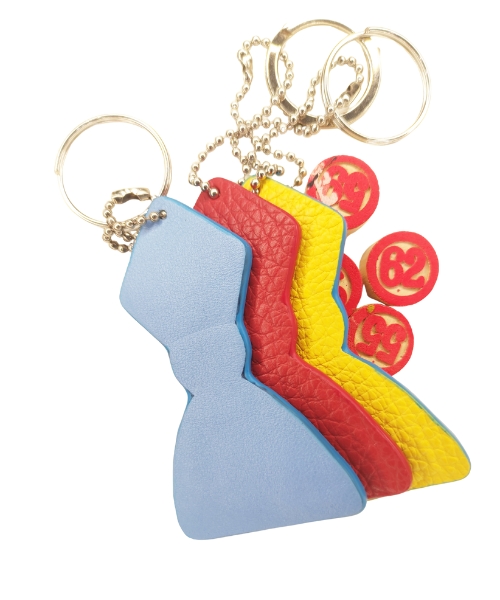 portachiavi in pelle, sagoma di San Gennaro, vari colori